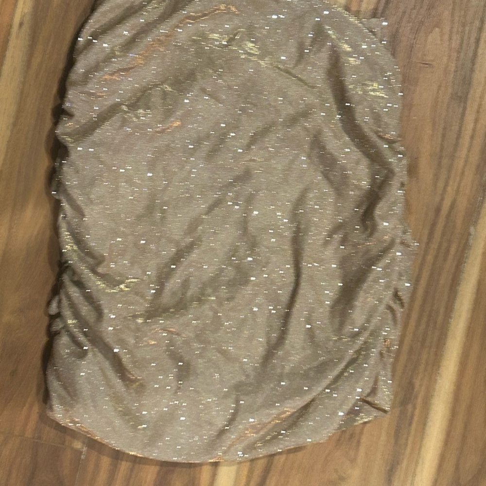 Gold ruched body on skirt with silver Glitter Skirt